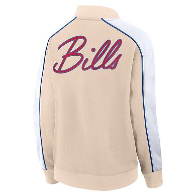 Women's Fanatics Branded Tan Buffalo Bills Lounge Full-Snap Varsity Jacket