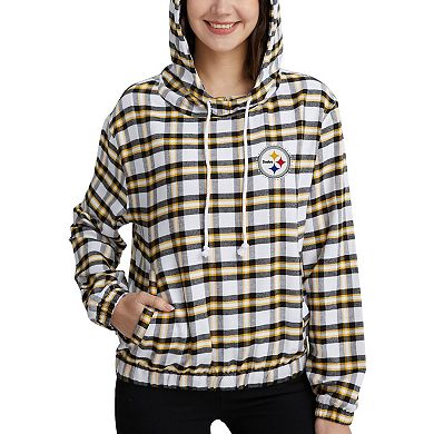 Women's Concepts Sport Black/Gold Pittsburgh Steelers Sienna Flannel Long Sleeve Hoodie Top