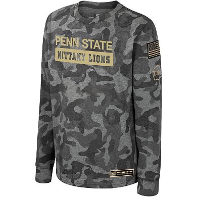 Youth Colosseum Camo Penn State Nittany Lions OHT Military Appreciation Dark Star Long Sleeve T-Shirt