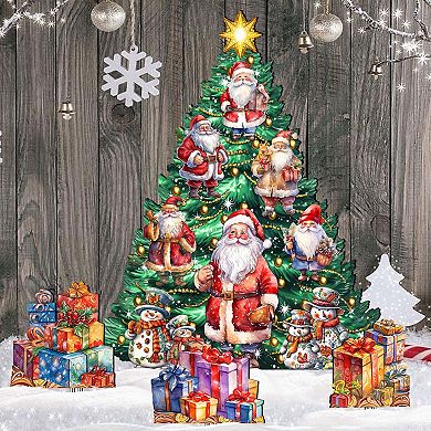 Santa Claus Christmas Tree Set Outdoor Indoor Christmas Decor By G. Debrekht