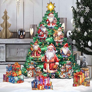 Santa Claus Christmas Tree Set Outdoor Indoor Christmas Decor By G. Debrekht