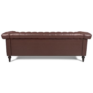 F.c Design Traditional Square Arm 3-seater Sofa With Removable Cushions