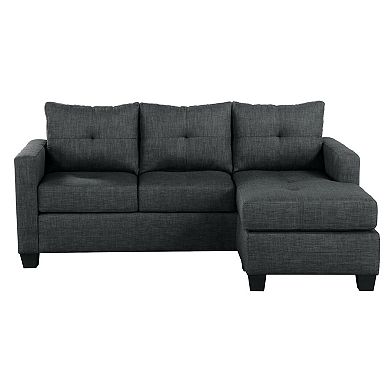 F.c Design Reversible Sofa Chaise Unique Style Microfiber Fabric Upholstered Sectional Couch