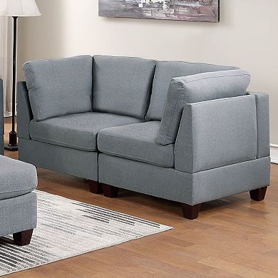F.c Design Modular 6pc Sofa Set Loveseat Couch Linen-like Fabric With Ottoman