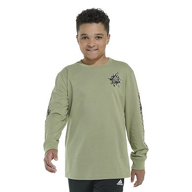 Boys 8-20 adidas Lineage Stack Long Sleeves Tee in Regular & Plus Size
