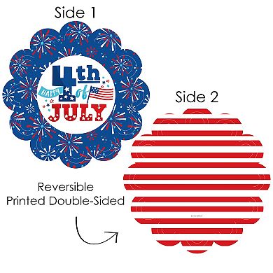 Big Dot Of Happiness Firecracker 4th Of July Red, White And Royal Blue Paper Chargers 12 Ct