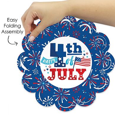 Big Dot Of Happiness Firecracker 4th Of July Red, White And Royal Blue Paper Chargers 12 Ct