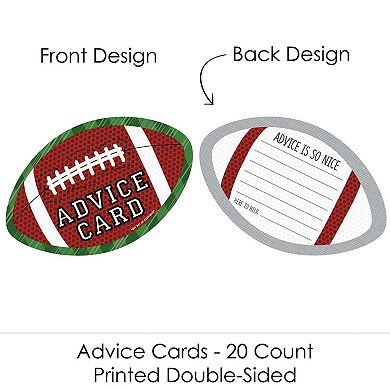 Big Dot Of Happiness End Zone Football - Wish Card Activities Shaped Advice Cards Game 20 Ct