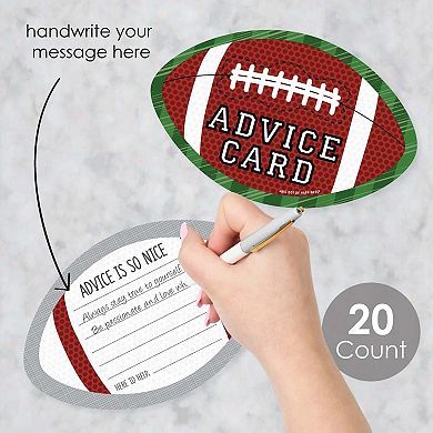 Big Dot Of Happiness End Zone Football - Wish Card Activities Shaped Advice Cards Game 20 Ct