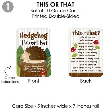 Big Dot Of Happiness Forest Hedgehogs 4 Birthday Party Games - 10 Cards Each Gamerific Bundle