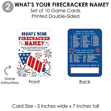 Big Dot Of Happiness Firecracker 4th Of July 4 Party Games 10 Cards Each Gamerific Bundle