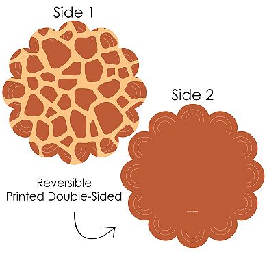 Big Dot Of Happiness Giraffe Print Safari Party Round Table Decorations Paper Chargers 12 Ct