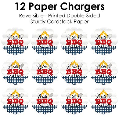 Big Dot Of Happiness Fire Up The Grill Summer Bbq Picnic Party Paper Chargers Place 12 Ct