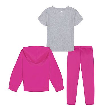 Toddler Girl Under Armour 3-pc. Top, Joggers & Zip Up Hoodie Set