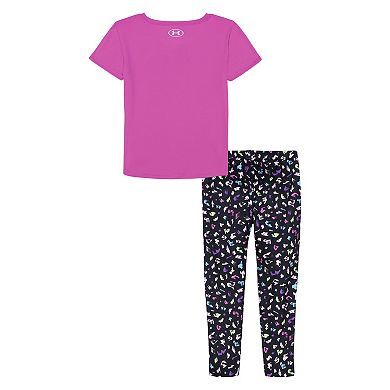 Girls 4-6x Under Armour 2-pc. Short Sleeve T-Shirt and Printed Legging Set
