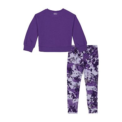 Girls 4-6x Under Armour Fleece Crewneck Sweatshirt & Printed Leggings Set