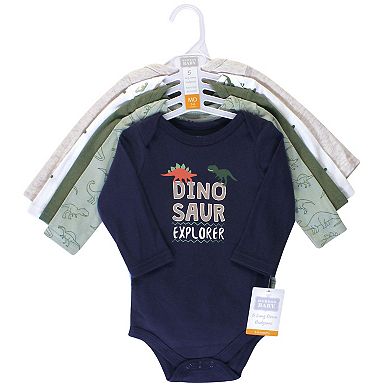 Infant Boy Cotton Long-Sleeve Bodysuits 5pk