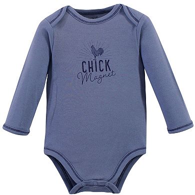 Baby Boy Organic Cotton Long-Sleeve Bodysuits 5pk