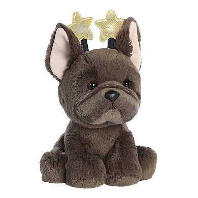 Aurora Medium Black Holiday Holiday Cheer 11" Jody French Bulldog Festive Stuffed Animal