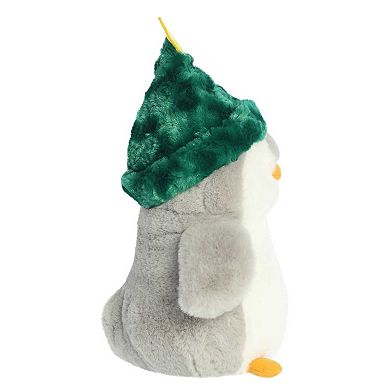 Aurora Medium Grey PomPom Penguin 12" Festive Hat Festive Stuffed Animal