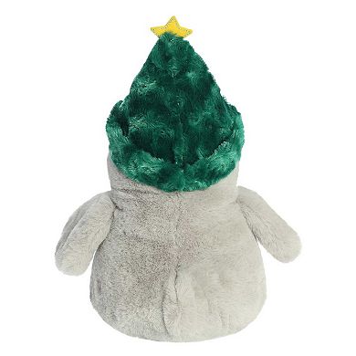 Aurora Medium Grey PomPom Penguin 12" Festive Hat Festive Stuffed Animal