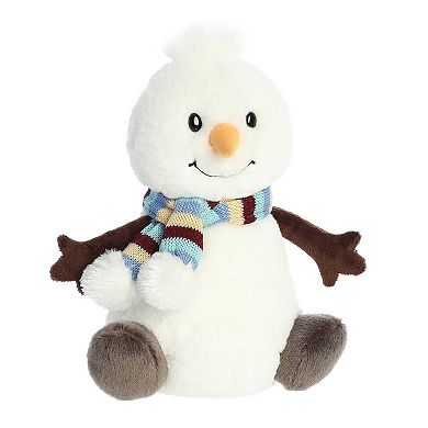 Aurora Medium White Holiday Land of Lils 10" Wren Snowman Festive Stuffed Animal