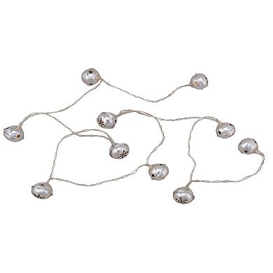 10-Count LED Silver Christmas Bells Fairy Lights  5.5ft  Copper Wire