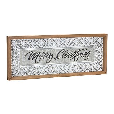 Ornate Metal Merry Christmas Sign 19.75"l ( Set of 2 )