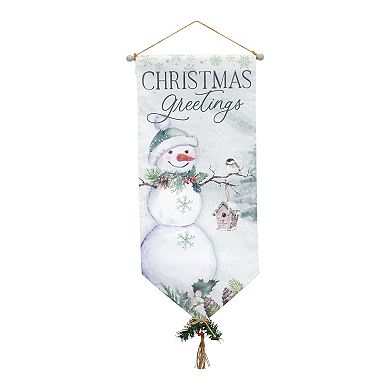 Traditional Christmas Greetings Canvas Banner (Set of 4)