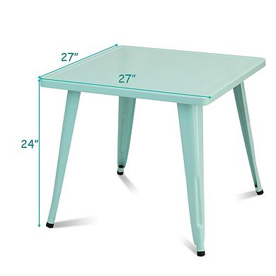 27'' Kids Square Steel Table Play Learn Activity Table-blue