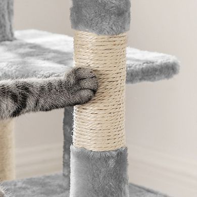 Cat Tree, Cat Tower with Padded Perch, Cat Cave, 3 Pompoms, Cat Activity Center