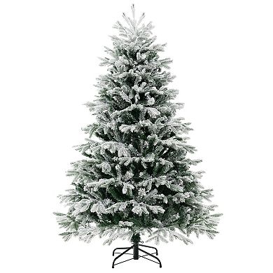 Artificial Pre-lit Christmas Tree Hinged Xmas Tree With Warm White Led Lights-6 Ft