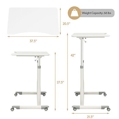 Height Adjustable Computer Desk Sit to Stand Rolling Table