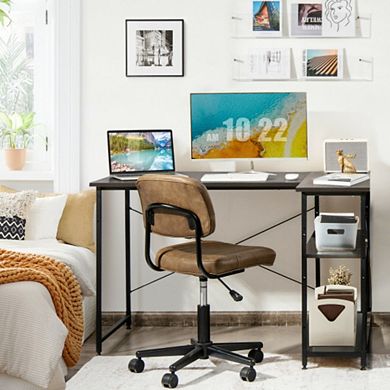 Reversible L Shaped Computer Desk With Adjustable Shelf