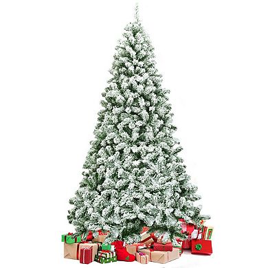 7.5 Feet Snow Flocked Artificial Christmas Tree Hinged With 1346 Tip And Foldable Base