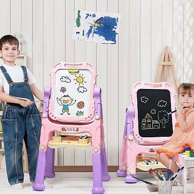 Height Adjustable Kids Art Easel Magnetic Double Sided Board