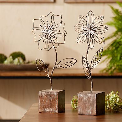 Melrose 2-Piece Metal Floral Table Decor