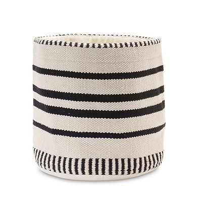 Melrose 2-Piece Striped Cotton Basket Table Decor