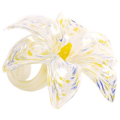 Home Essentials White & Yellow Glass Flower Table D??cor