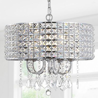 Reese Metal/Crystal Adjustable LED Drop Chandelier