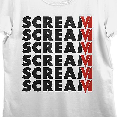Juniors' Scream Repeating Title Graphic Tee