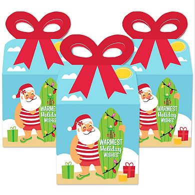 Big Dot Of Happiness Tropical Christmas Favor Gift Beach Santa Holiday Party Bow Boxes 12 Ct