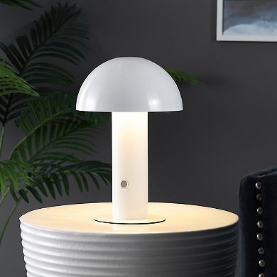 Boletus Contemporary Bohemian Rechargeablecordless Iron Integrated Led Mushroom Table Lamp