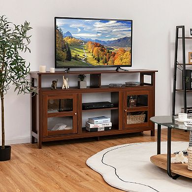 Tv Stand Entertainment Console Center With 2 Cabinets