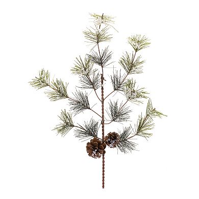 Christmas Pine Spray - Wintry Green And Brown (set Of 6)