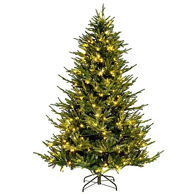 Pre-lit Christmas Tree With 280 Warm White Led Lights And 8 Lighting Modes-7 Ft