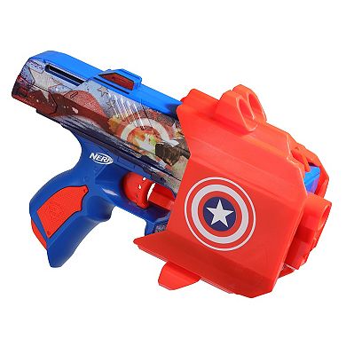 Nerf Marvel Captain America Dart Blaster with 10 Nerf Elite Darts & Holster