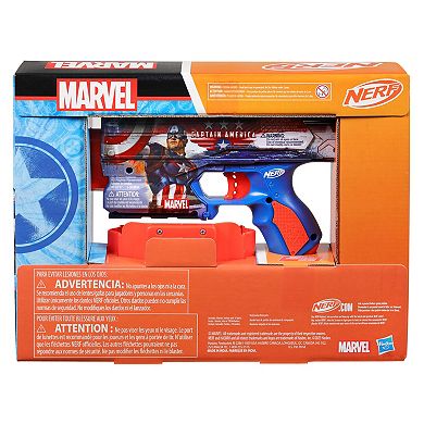 Nerf Marvel Captain America Dart Blaster with 10 Nerf Elite Darts & Holster