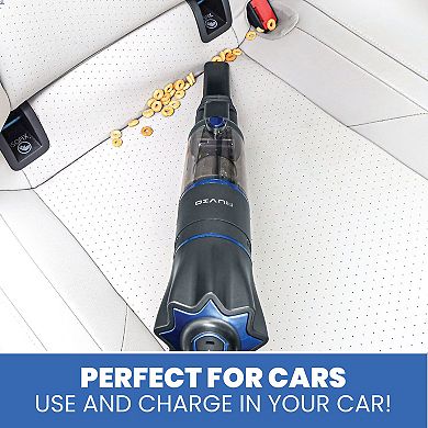 Ruvio 4-Piece Car Charger, Crevice Nozzle, Brush Nozzle, and Upholstery Nozzle Shop Vacuum Attachments Set