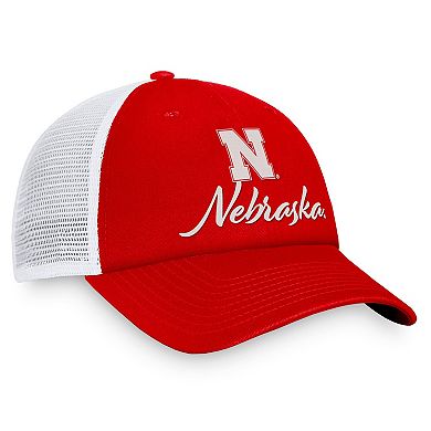Women's Top of the World Scarlet/White Nebraska Huskers Charm Trucker Adjustable Hat